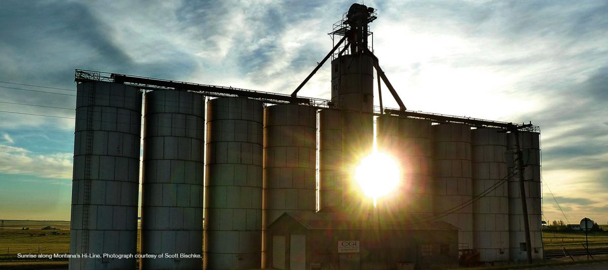 Sunrise along Montana’s Hi-Line. Photograph courtesy of Scott Bischke.