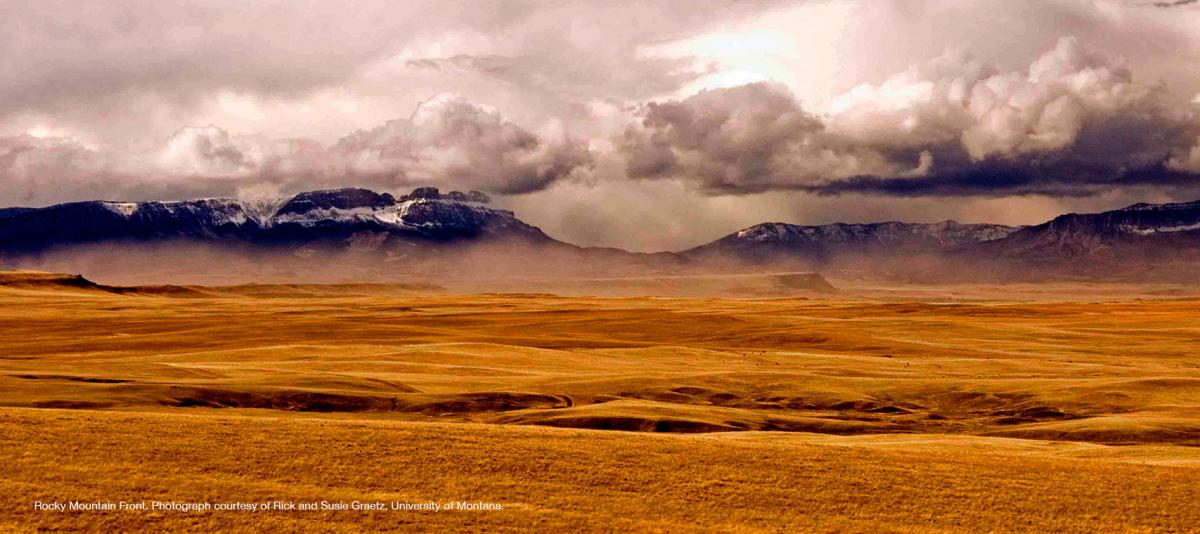 Rocky Mountain Front. Photograph courtesy of Rick and Susie Graetz, University of Montana. 