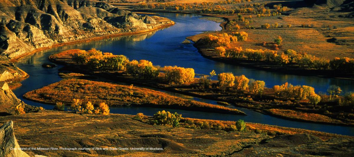 Cow Island of the Missouri River. Photograph courtesy of Rick and Susie Graetz, University of Montana.